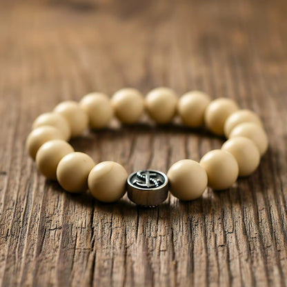 THE MEN THING Bead Bracelets ZEN HOURS - 12mm Beads Bracelet with Natural Stone - Adjustable Bracelet