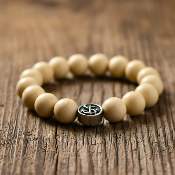 ZEN HOURS - 12mm Beads Bracelet with Natural Stone - Adjustable Bracelet