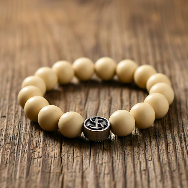 ZEN HOURS - 12mm Beads Bracelet with Natural Stone - Adjustable Bracelet