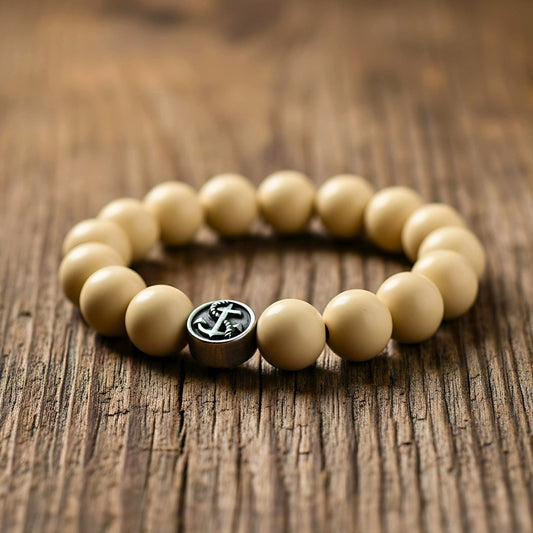THE MEN THING Bead Bracelets ZEN HOURS - 12mm Beads Bracelet with Natural Stone - Adjustable Bracelet