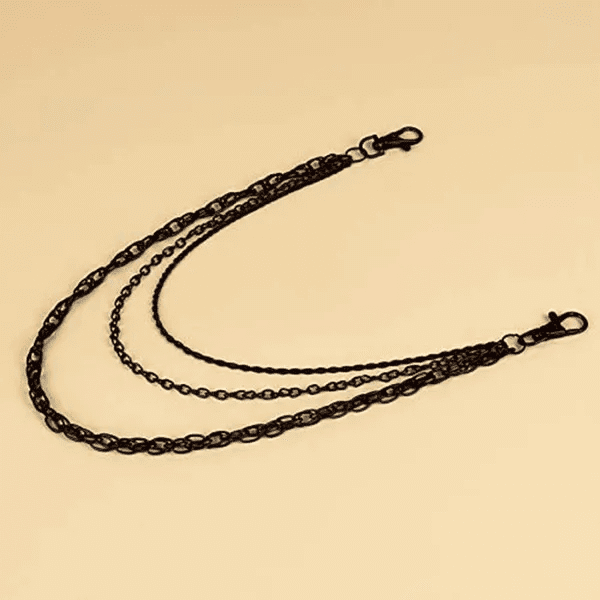 एजिस चेन ब्लैक - 3 पीस अलॉय मल्टी-लेयर लॉन्ग बाइकर जींस चेन लॉबस्टर क्लैस्प्स के साथ पुरुषों और लड़कों के लिए - 36 इंच