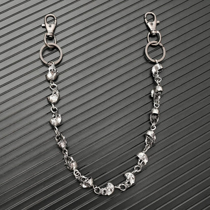 THE MEN THING Biker Fashion CLASSIC SKULL - Antique Steel 15mm Titanium Steel Heavy Biker Chain for Jeans with Lobster Clasps for Men & Boys - 23 inch