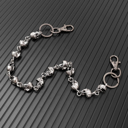 THE MEN THING Biker Fashion CLASSIC SKULL - Antique Steel 15mm Titanium Steel Heavy Biker Chain for Jeans with Lobster Clasps for Men & Boys - 23 inch