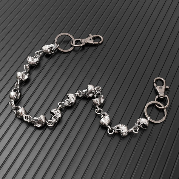 CLASSIC SKULL - Antique Steel 15mm Titanium Steel Heavy Biker Chain for Jeans with Lobster Clasps for Men & Boys - 23 inch