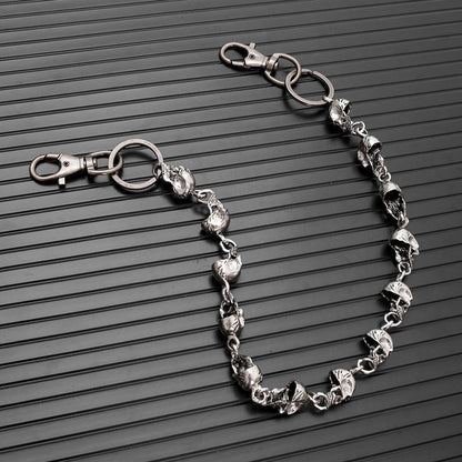 THE MEN THING Biker Fashion CLASSIC SKULL - Antique Steel 15mm Titanium Steel Heavy Biker Chain for Jeans with Lobster Clasps for Men & Boys - 23 inch