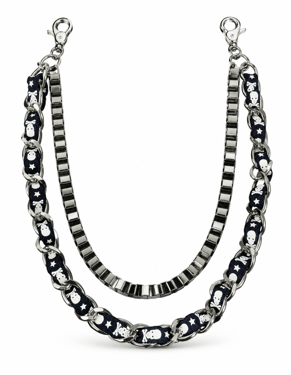 GRIT WAIST CHAIN - Pure Titanium Steel Heavy Duty Long Waist Biker Chain For Jeans with Lobster Clasps for Men & Boys - 38 inch