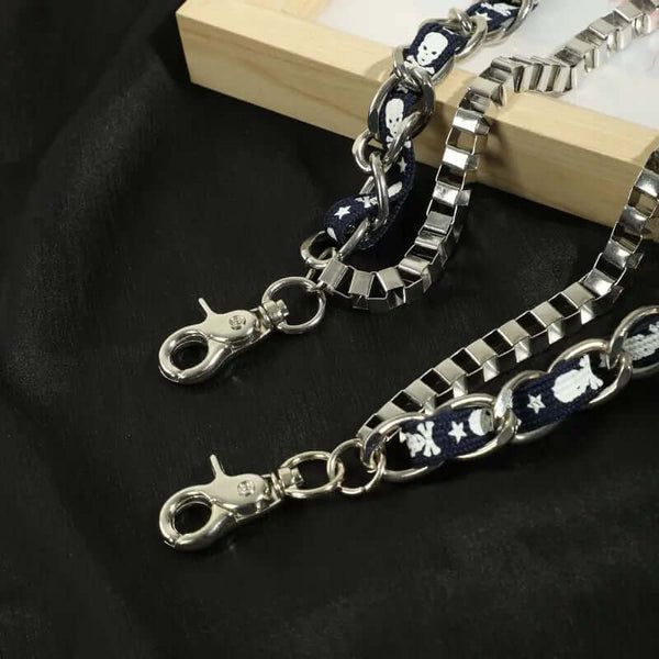 ग्रिट कमर चेन - शुद्ध टाइटेनियम स्टील हैवी ड्यूटी लंबी कमर बाइकर जींस चेन लॉबस्टर क्लैप्स के साथ पुरुषों और लड़कों के लिए - 38 इंच