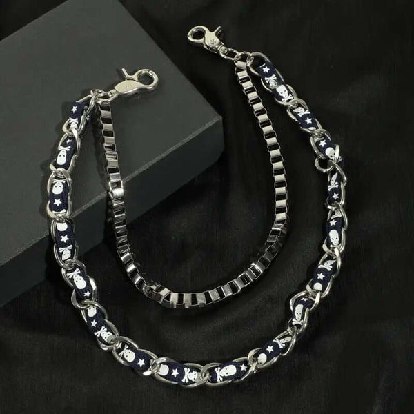 ग्रिट कमर चेन - शुद्ध टाइटेनियम स्टील हैवी ड्यूटी लंबी कमर बाइकर जींस चेन लॉबस्टर क्लैप्स के साथ पुरुषों और लड़कों के लिए - 38 इंच