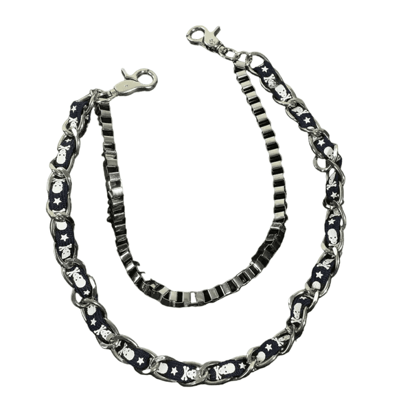 ग्रिट कमर चेन - शुद्ध टाइटेनियम स्टील हैवी ड्यूटी लंबी कमर बाइकर जींस चेन लॉबस्टर क्लैप्स के साथ पुरुषों और लड़कों के लिए - 38 इंच