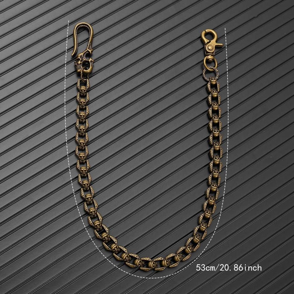 THE MEN THING Biker Fashion HELLBONE LINK - Skull Heavy Biker Chain for Jeans with Lobster Clasps for Men & Boys - 21 inch