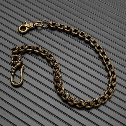 THE MEN THING Biker Fashion HELLBONE LINK - Skull Heavy Biker Chain for Jeans with Lobster Clasps for Men & Boys - 21 inch