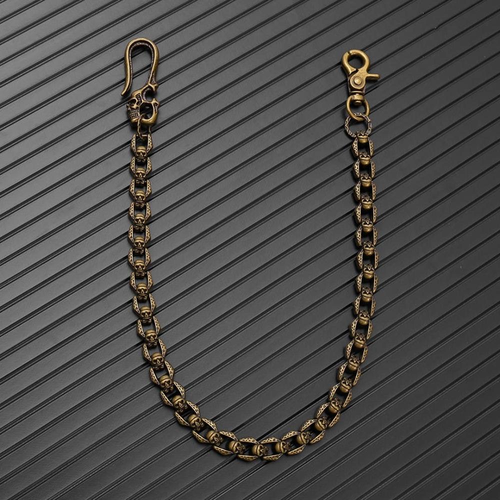 THE MEN THING Biker Fashion HELLBONE LINK - Skull Heavy Biker Chain for Jeans with Lobster Clasps for Men & Boys - 21 inch