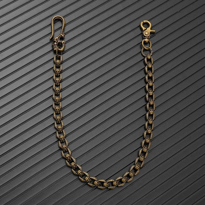 THE MEN THING Biker Fashion HELLBONE LINK - Skull Heavy Biker Chain for Jeans with Lobster Clasps for Men & Boys - 21 inch