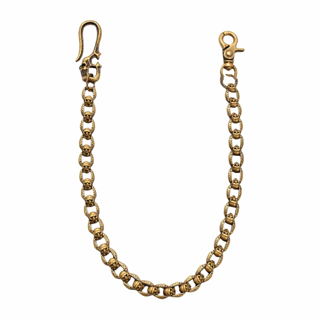 THE MEN THING Biker Fashion HELLBONE LINK - Skull Heavy Biker Chain for Jeans with Lobster Clasps for Men & Boys - 21 inch