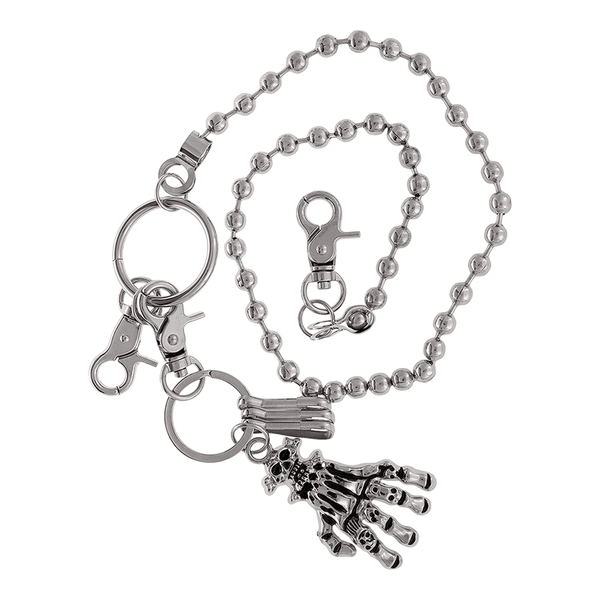 कंकाल वॉलेट चेन - शुद्ध टाइटेनियम स्टील वॉलेट कंकाल बाइकर जींस चेन लॉबस्टर क्लैस्प्स के साथ पुरुषों और लड़कों के लिए - 23 इंच