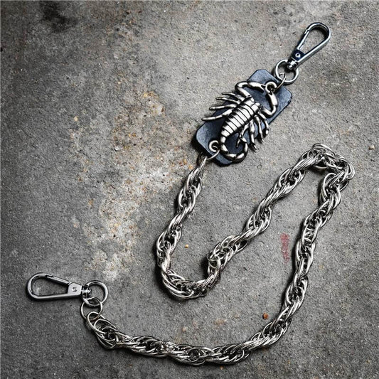 THE MEN THING Biker Fashion STINGER CHAIN - Alloy Heavy Wallet Biker Jeans Chain with Lobster Clasps for Men & Boys - "27"inch
