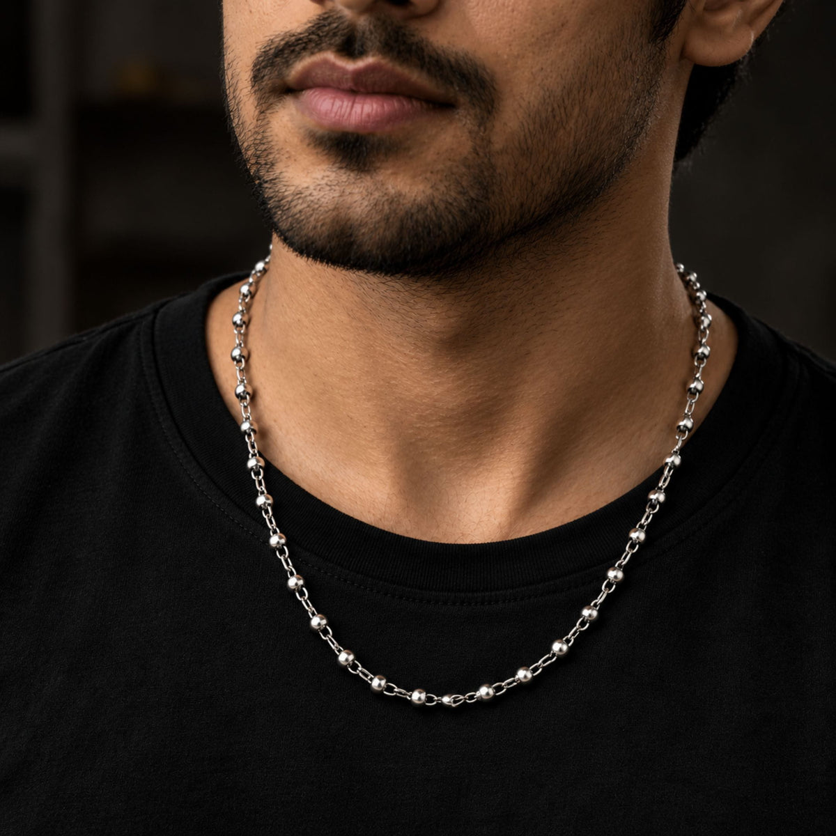 THE MEN THING Chain 4.5mm VALTRIC - 4.5mm-6.5mm Chain Pure Stainless Steel 23inch for Men & Boys
