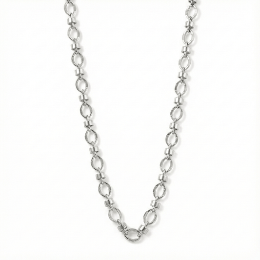 THE MEN THING Chain ALPHA LINK - 4.5mm Chain Pure Stainless Steel 23inch for Men & Boys