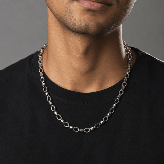 THE MEN THING Chain ALPHA LINK - 4.5mm Chain Pure Stainless Steel 23inch for Men & Boys