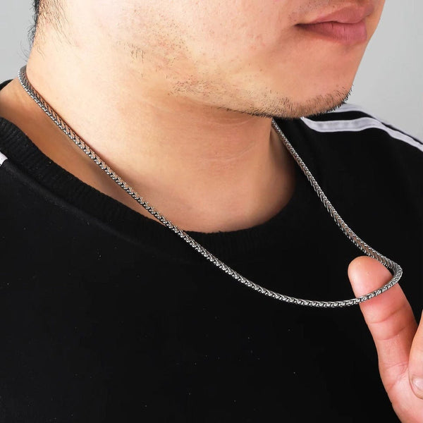 ALUREON - 5mm Chain Pure Stainless Steel 23inch for Men & Boys