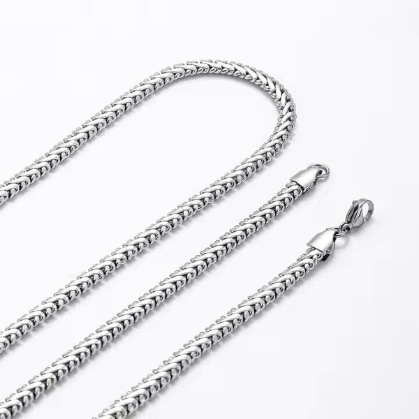 ALUREON - 5mm Chain Pure Stainless Steel 23inch for Men & Boys