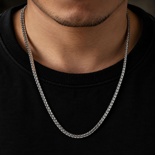 THE MEN THING Chain ALUREON - 5mm Chain Pure Stainless Steel 23inch for Men & Boys