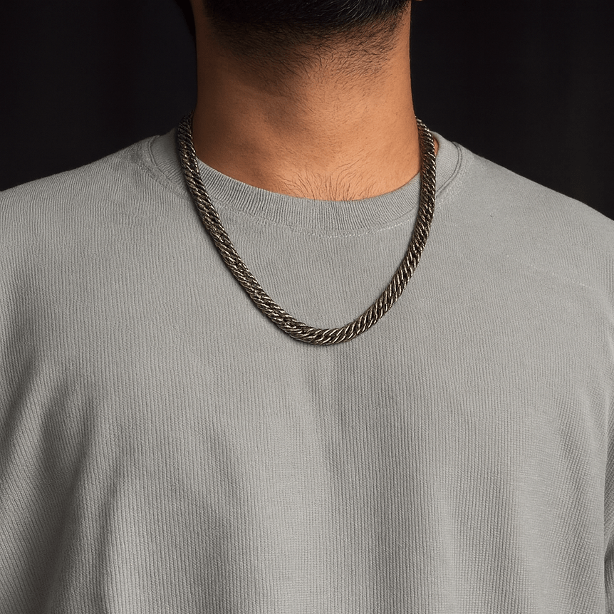 THE MEN THING Chain APEX CURB - 4mm Pure Stainless Steel Chain, 24inch for Men & Boys