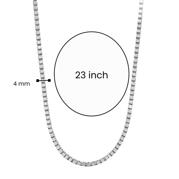 APEX SQUARE LINK - Pure Titanium Steel 23inch Chain for Men & Boys
