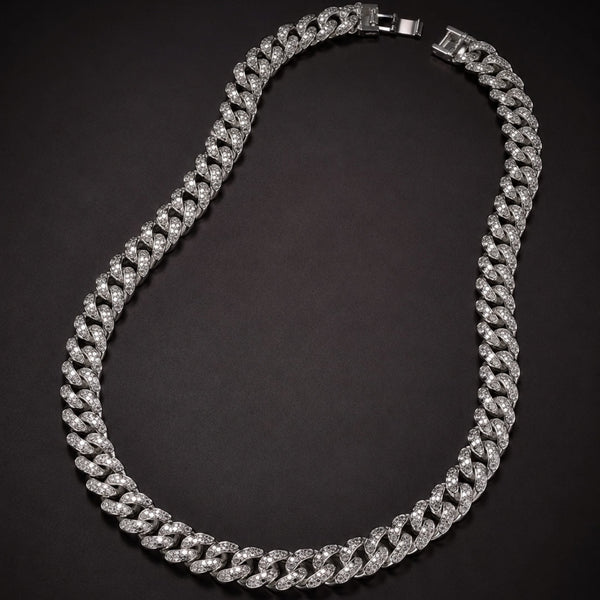 ARCTIC CUBAN - 14mm Stainless Steel Chain with Fold Over Clasp for Men & Boys (24inch)