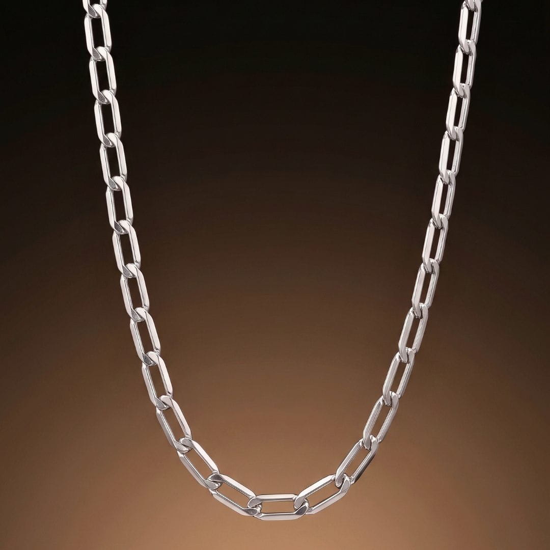 THE MEN THING Chain AXIS LINK - 7mm Stainless Steel Chain with Lobster Clasp for Men & Boys (28inch)