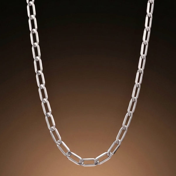AXIS LINK - 7mm Stainless Steel Chain with Lobster Clasp for Men & Boys (28inch)