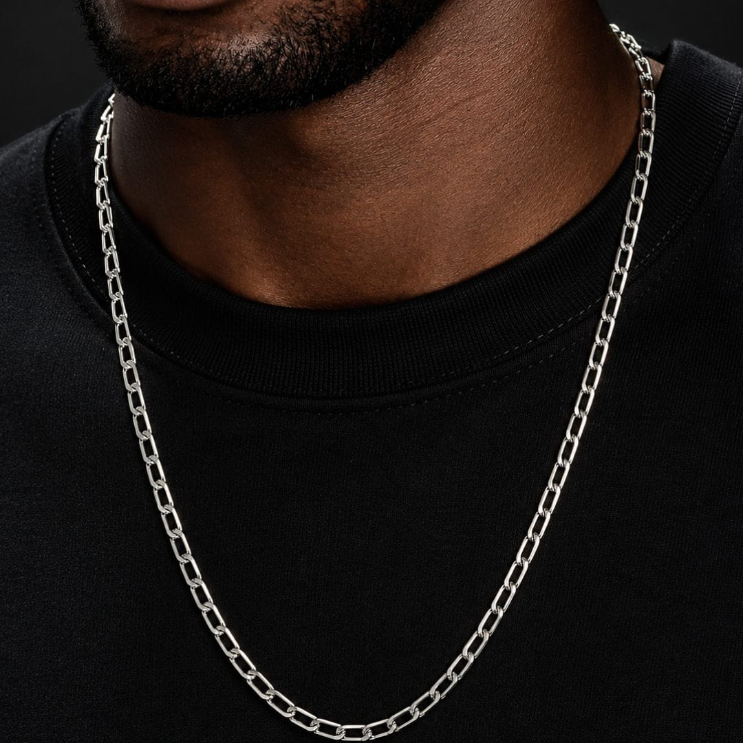 THE MEN THING Chain AXIS LINK - 7mm Stainless Steel Chain with Lobster Clasp for Men & Boys (28inch)