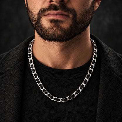 THE MEN THING Chain BLACKFORGE - 9mm Pure Stainless Steel Curb 19 inch Chain for Men & Boys