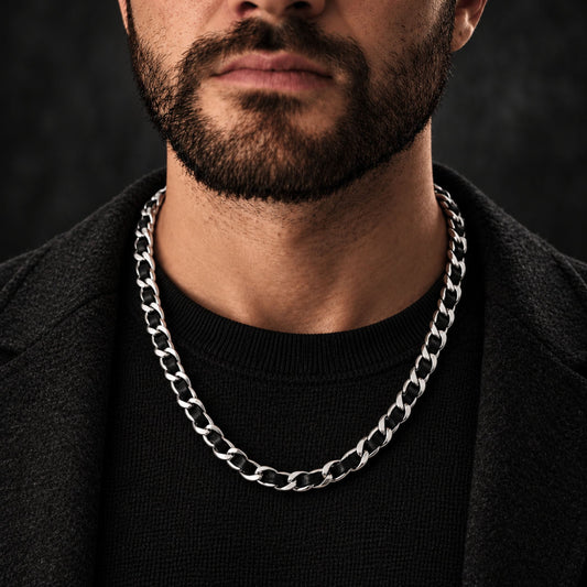 THE MEN THING Chain BLACKFORGE - 9mm Pure Stainless Steel Curb 19 inch Chain for Men & Boys