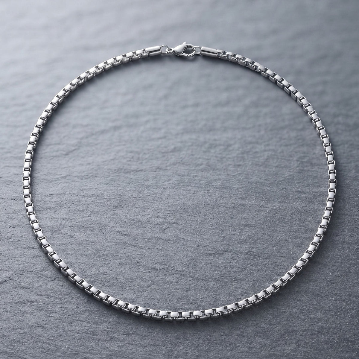 THE MEN THING Chain BOX LINK - 4mm Stainless Steel Box Link Chain with Lobster Clasp for Men & Boys (22 inch)