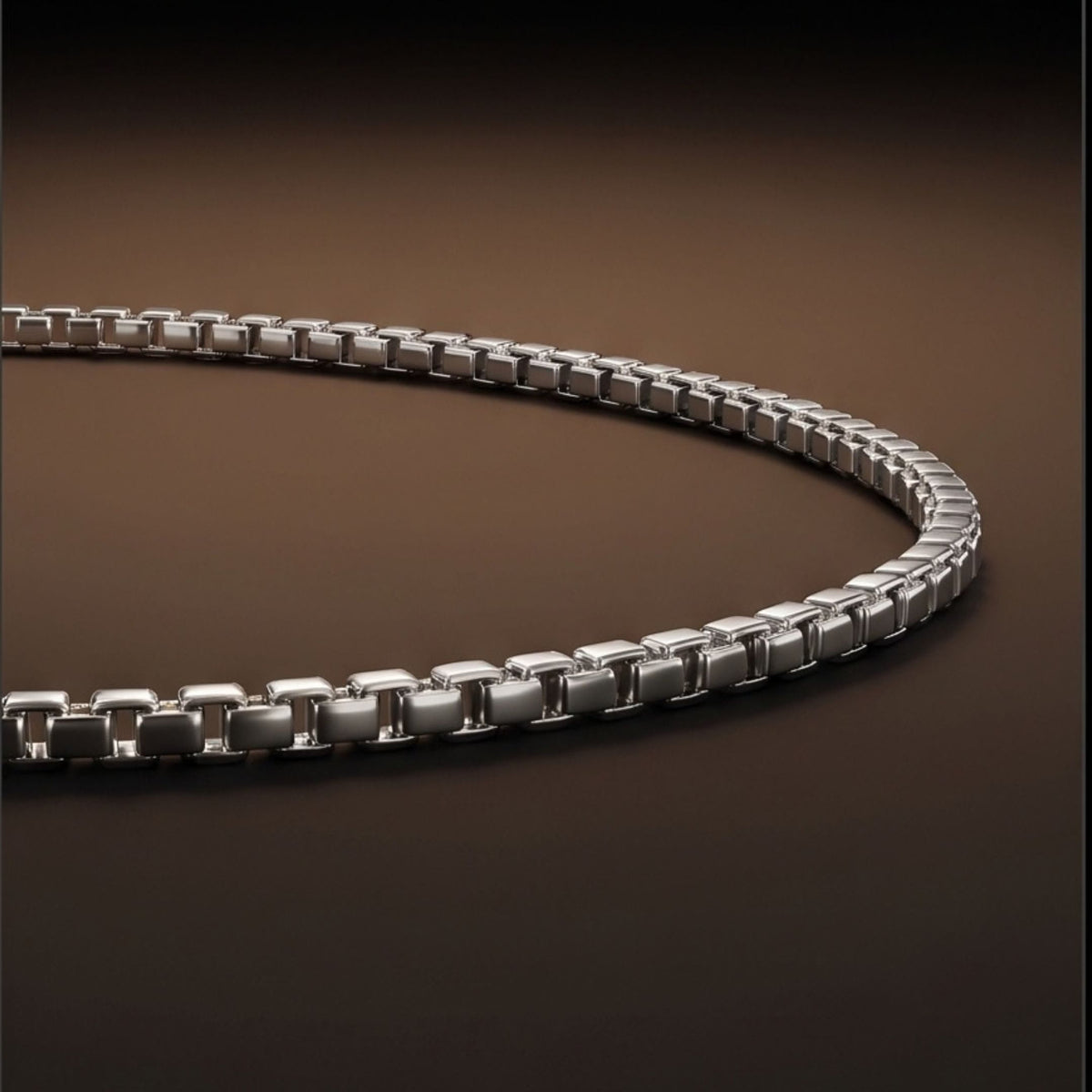 THE MEN THING Chain BOX LINK - 4mm Stainless Steel Box Link Chain with Lobster Clasp for Men & Boys (22 inch)