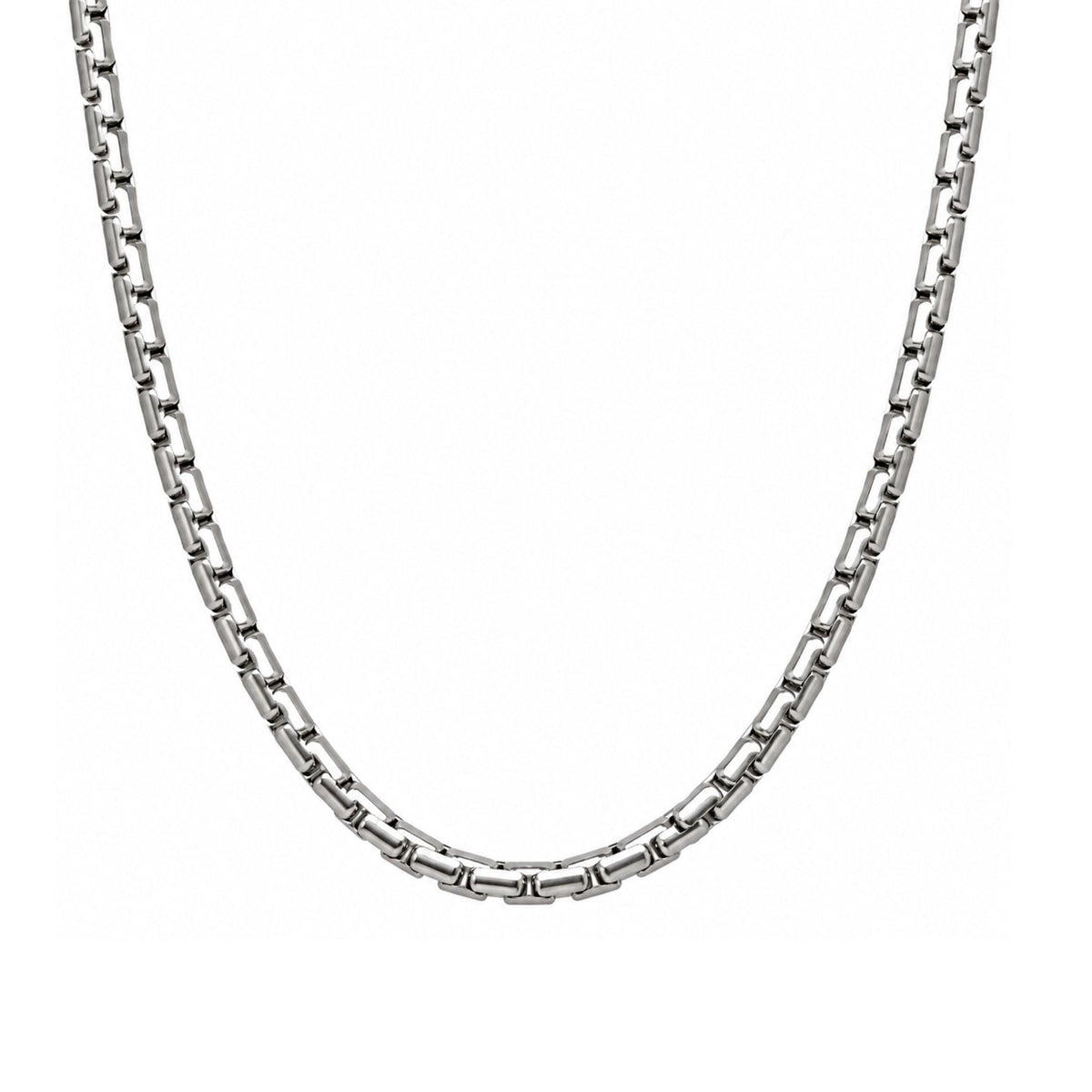 THE MEN THING Chain BOX LINK - 4mm Stainless Steel Box Link Chain with Lobster Clasp for Men & Boys (22 inch)