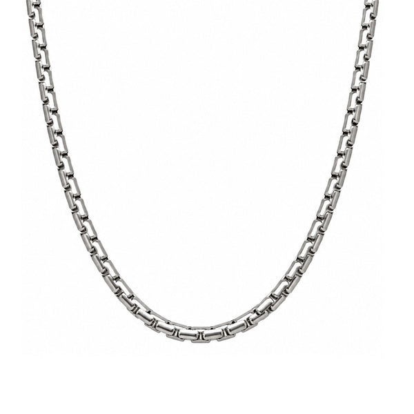 BOX LINK - 4mm Stainless Steel Box Link Chain with Lobster Clasp for Men & Boys (22 inch)