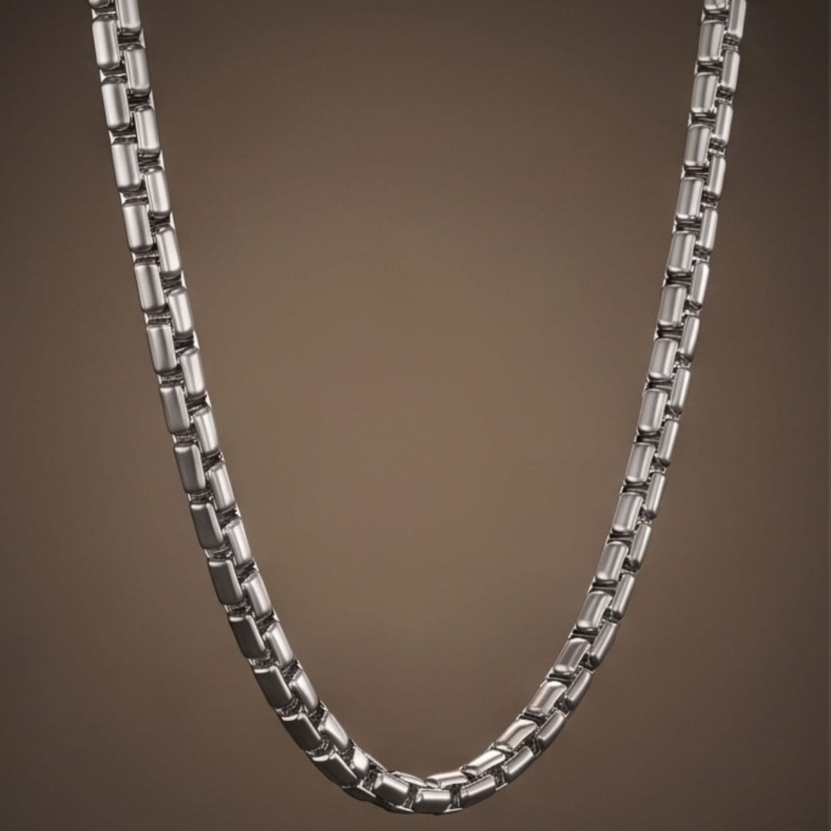 THE MEN THING Chain BOX LINK - 4mm Stainless Steel Box Link Chain with Lobster Clasp for Men & Boys (22 inch)