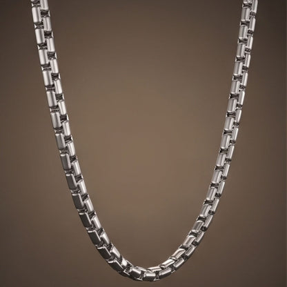THE MEN THING Chain BOX LINK - 4mm Stainless Steel Box Link Chain with Lobster Clasp for Men & Boys (22 inch)