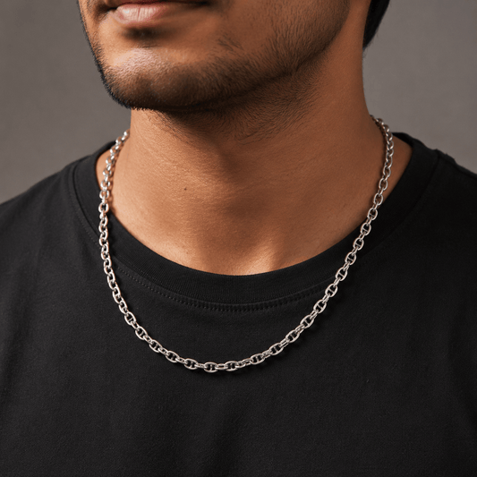THE MEN THING Chain CAELION - 8mm Chain Pure Stainless Steel 23inch for Men & Boys