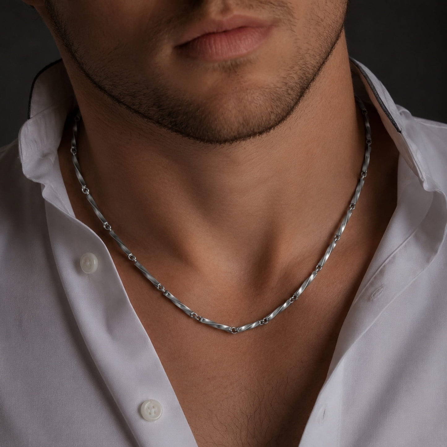 THE MEN THING Chain CELESTIAL LINKS - 4mm Chain Pure Stainless Steel 23inch for Men & Boys