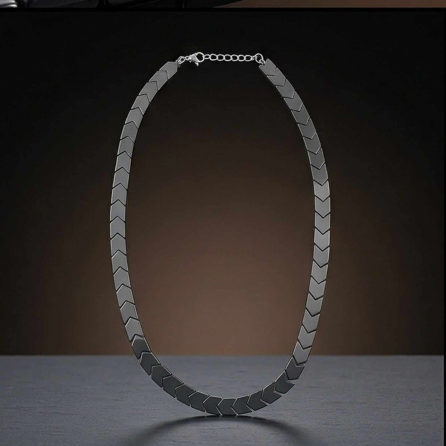 THE MEN THING Chain CHEVRON LINK - 9mm Pure Stainless Steel 17 to 19 inch Adjustable Chain for Men & Boys