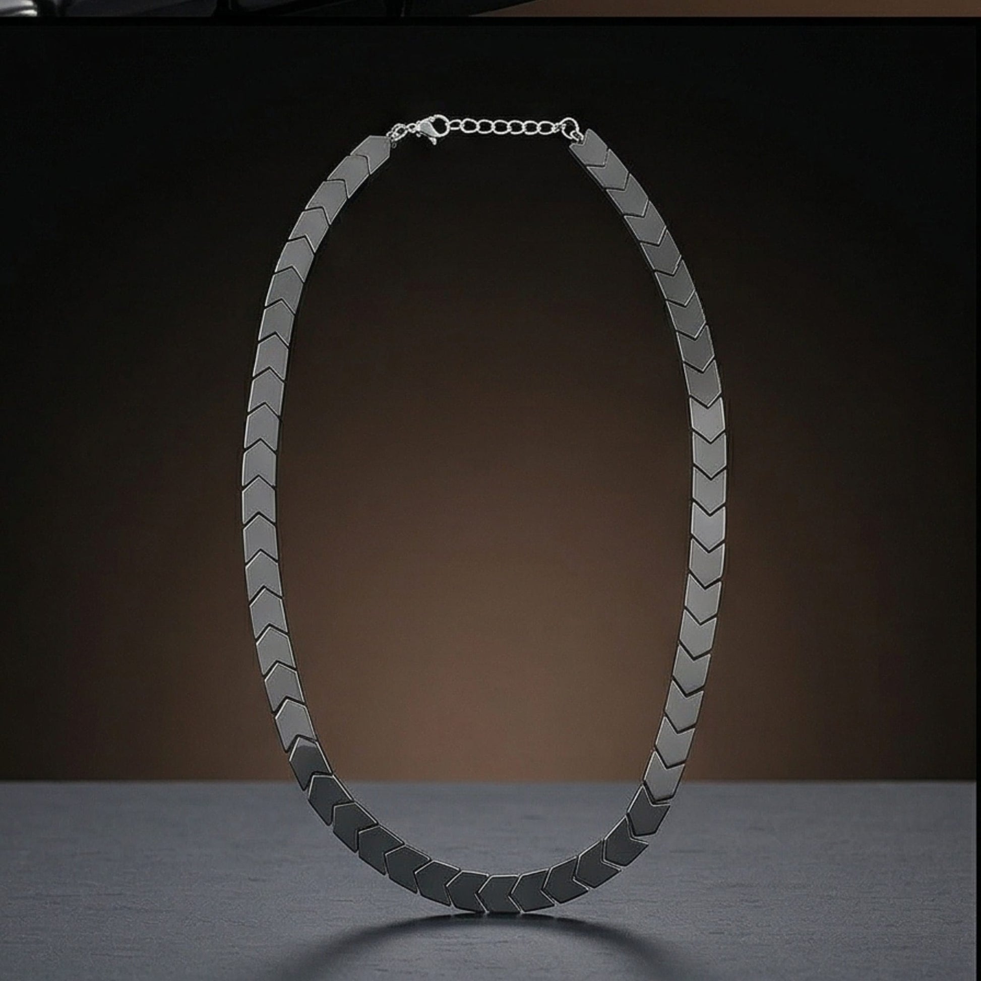 THE MEN THING Chain CHEVRON LINK - 9mm Pure Stainless Steel 17 to 19 inch Adjustable Chain for Men & Boys