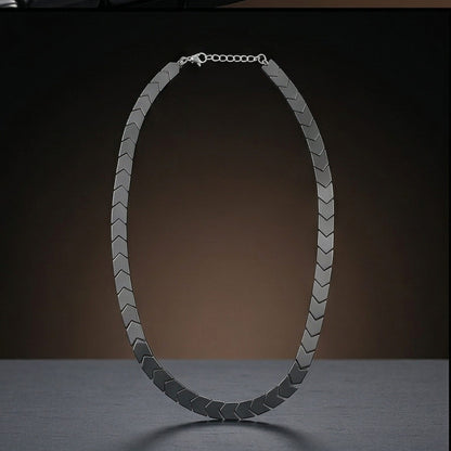 THE MEN THING Chain CHEVRON LINK - 9mm Pure Stainless Steel 17 to 19 inch Adjustable Chain for Men & Boys