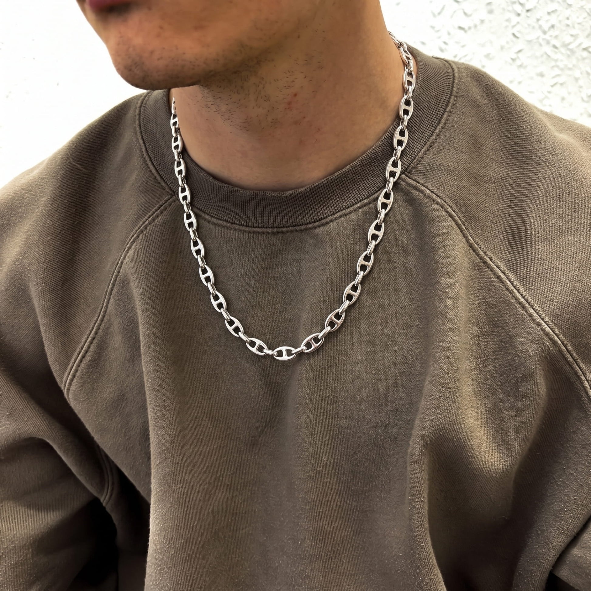 THE MEN THING Chain CRIMSON LINK - 8mm Chain Pure Stainless Steel 23inch for Men & Boys