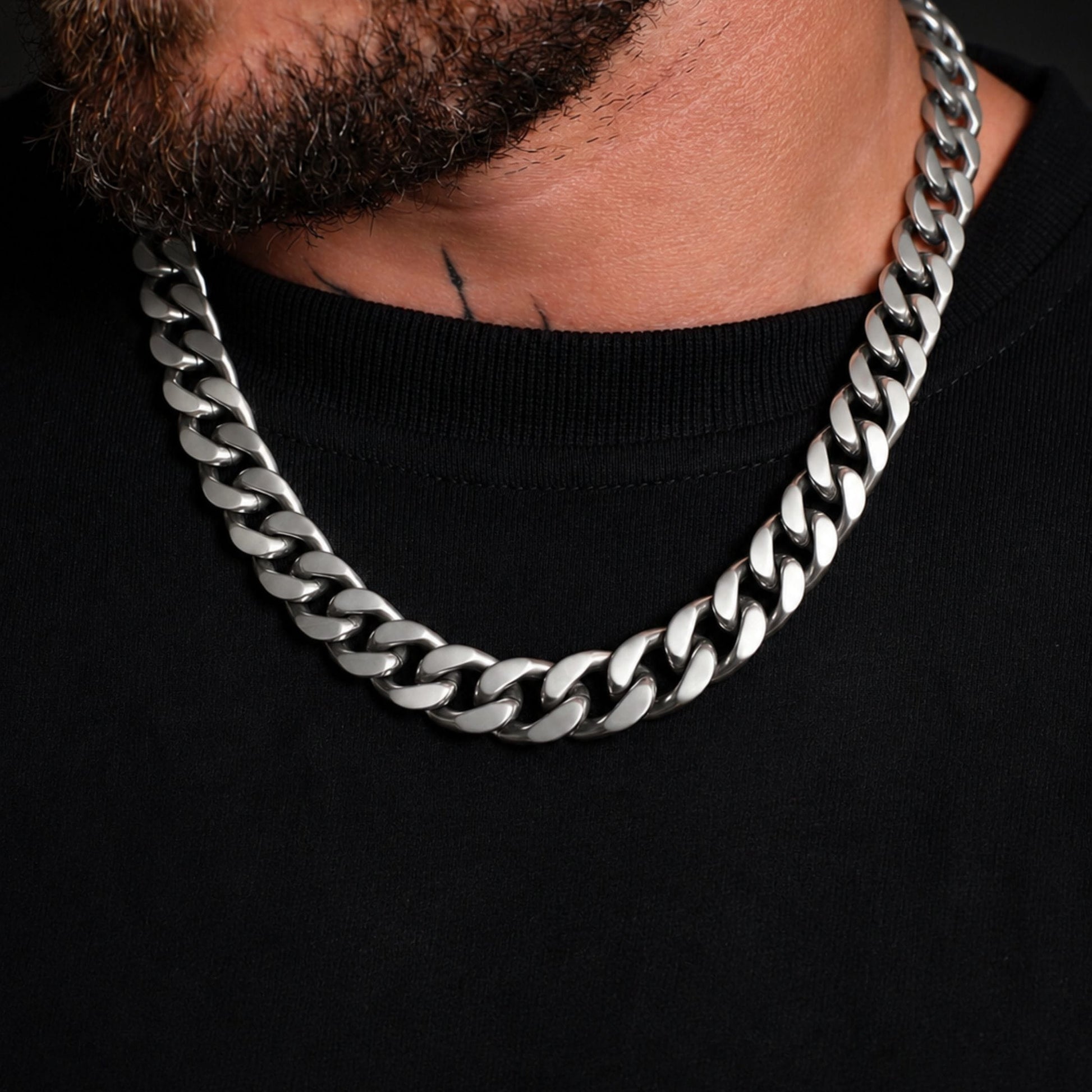 THE MEN THING Chain CUBAN EDGE - 18mm Stainless Steel Chain with Lobster Clasp for Men & Boys (18inch)