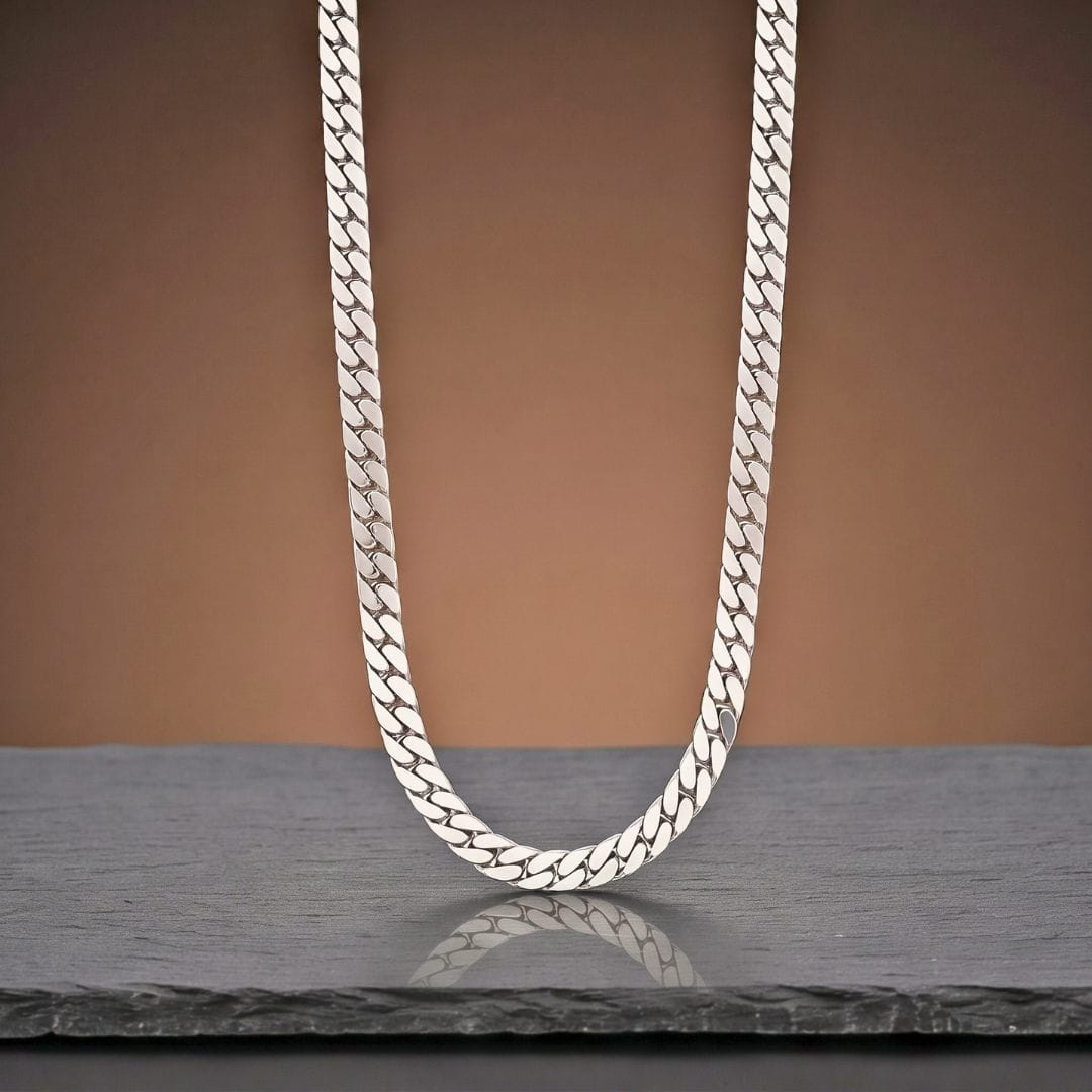 THE MEN THING Chain CUBAN FORCE - 7mm Stainless Steel Chain with Lobster Clasp for Men & Boys (23inch)