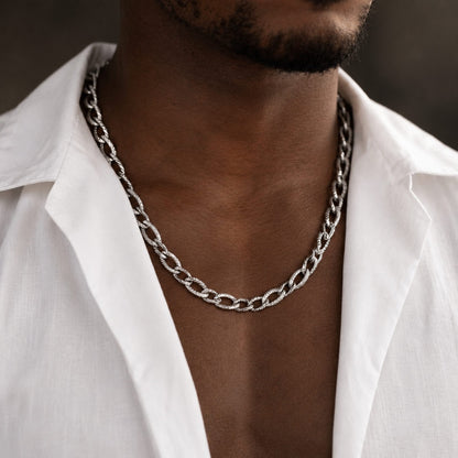 THE MEN THING Chain CZAR CURVE - 8mm Chain Pure Stainless Steel 23inch for Men & Boys