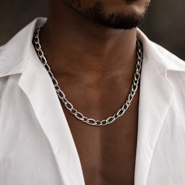 CZAR CURVE - 8mm Chain Pure Stainless Steel 23inch for Men & Boys